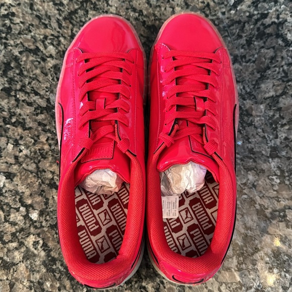 Puma Basket patent red ice fade sneakers NIB 10.5 - Picture 6 of 9